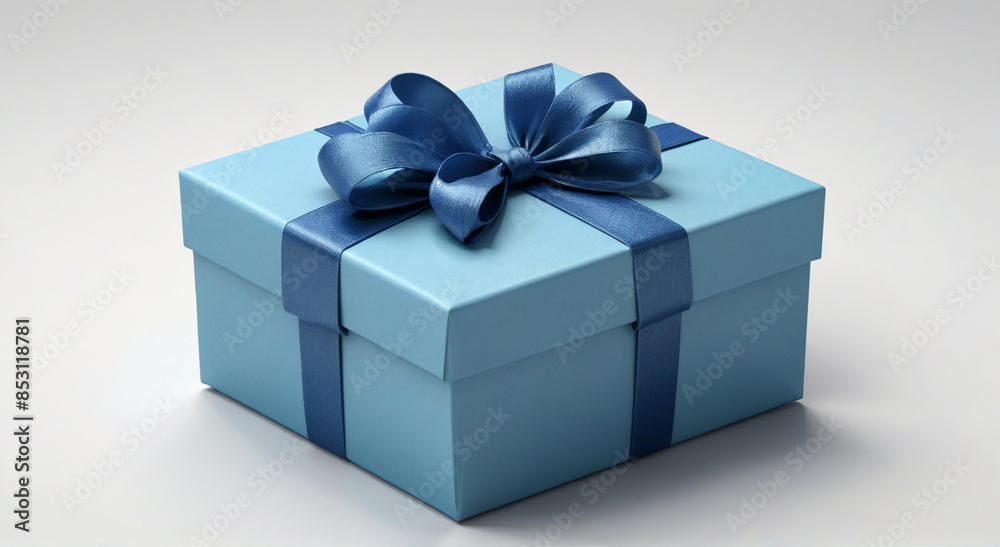 blue gift box with ribbon blue gift box with ribbon