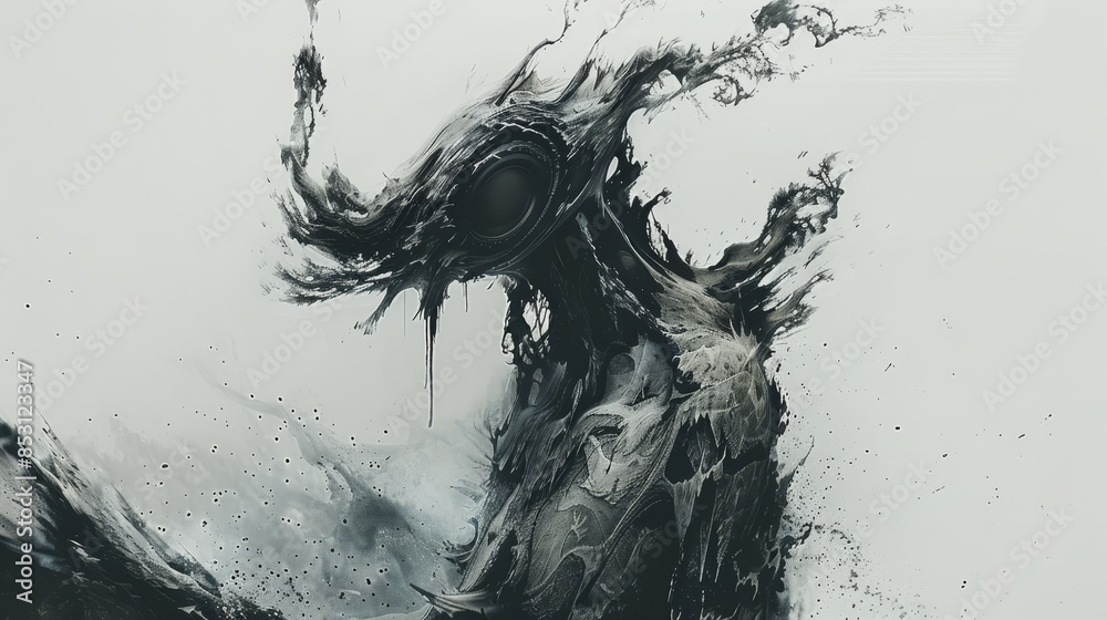 A black-and-white image of an artwork resembling a piece of art A black-and-white image of an artwork resembling a piece of art