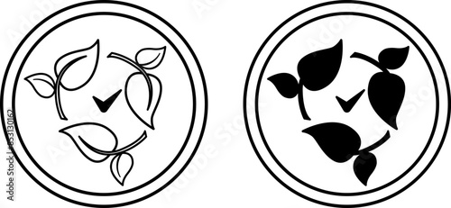 Bio icons. Black and White Vector Icons. Biodegradable Product. Label for Natural and Organic Products
