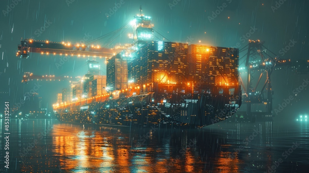 Futuristic cargo container ships utilize technology for global ...
