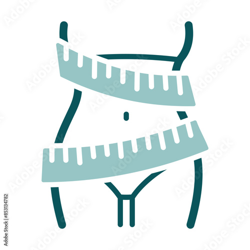 Elegant women's waist with measuring tape icon