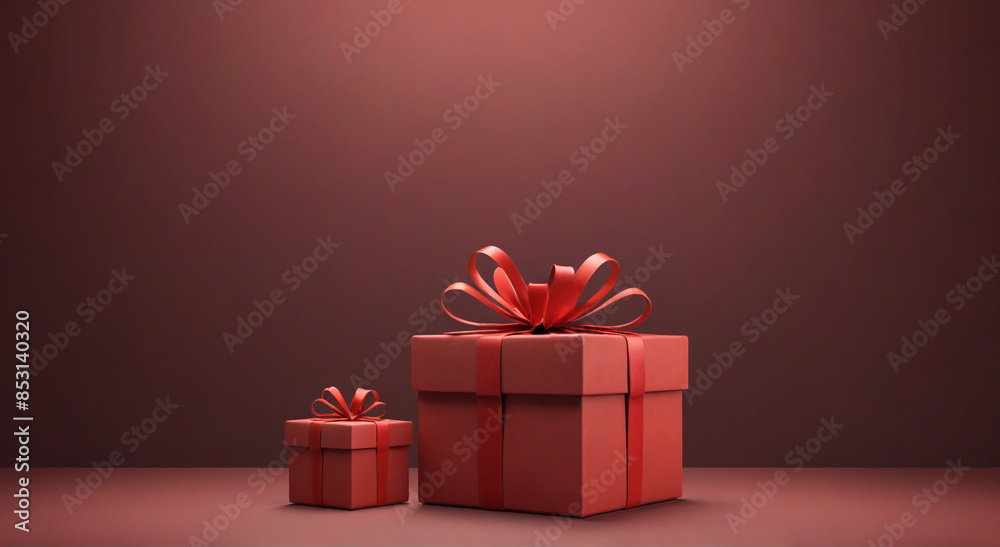 red gift box on black background red gift box on black background