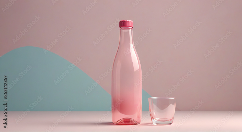 pink wine bottle on the table pink wine bottle on the table