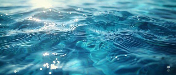 blue water with ripples and waves, perfect summer background