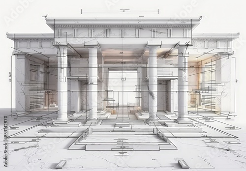 Wireframe rendering of an a...