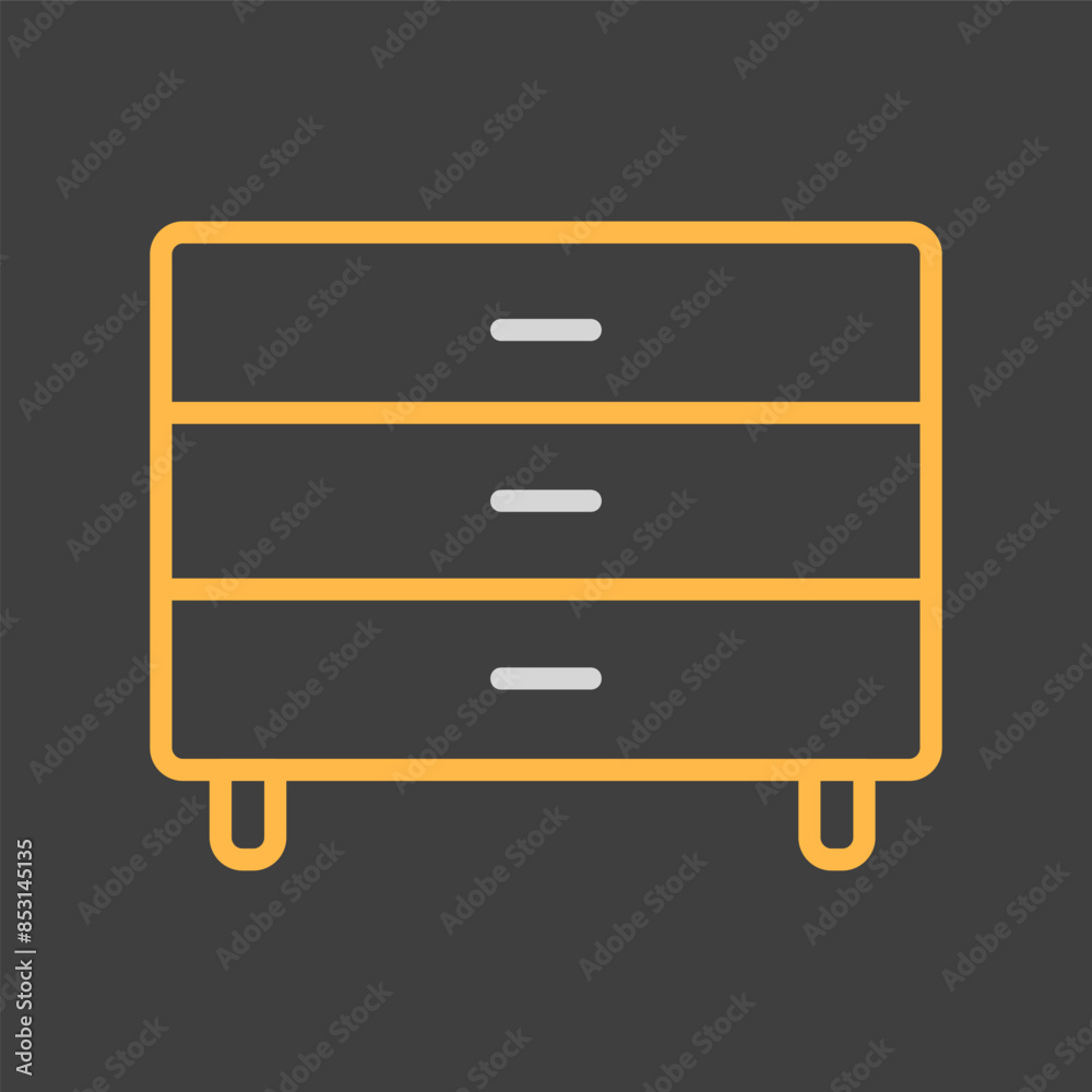 Bedside dresser vector icon. Chest of drawer Bedside dresser vector icon. Chest of drawer