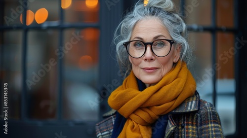 Woman With Glasses Posing for Picture