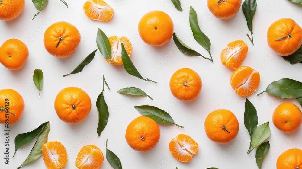 Mandarin oranges on a white background Mandarin oranges on a white background