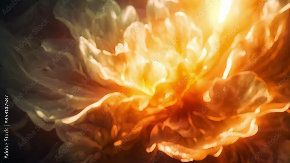 Delicate glowing petals etched into the skin giving the impression of a glowing flower blooming. Delicate glowing petals etched into the skin giving the impression of a glowing flower blooming.
