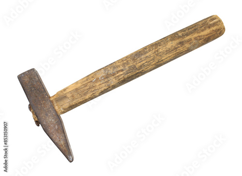 Hammer. Working old png tool. Isolated object on transparent background