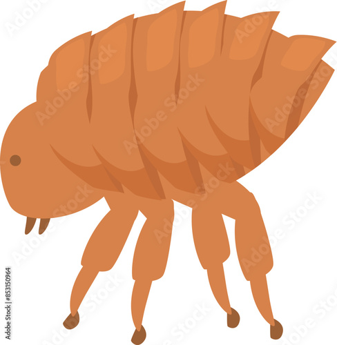 Flea insect walking and spreading disease through bite