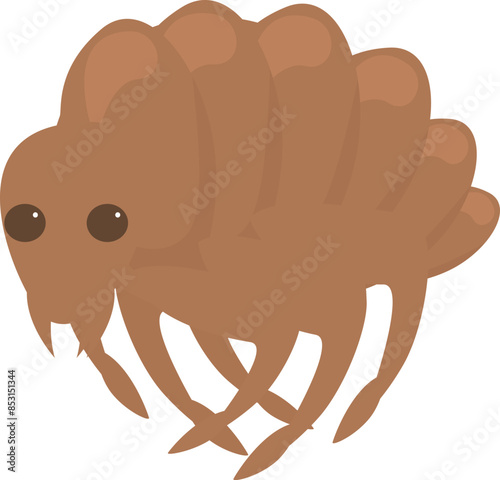 Cartoon louse insect bug is crawling with many legs
