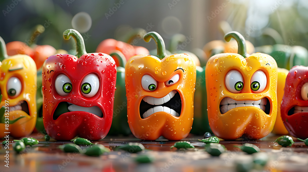 Fototapeta premium Superbe photo de légumes en forme d'émoticons rigolos