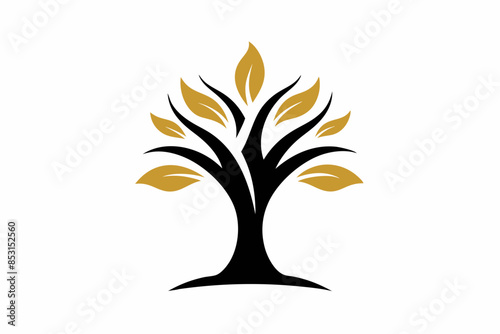 light golden tree logo vector art illustration icon logo photo