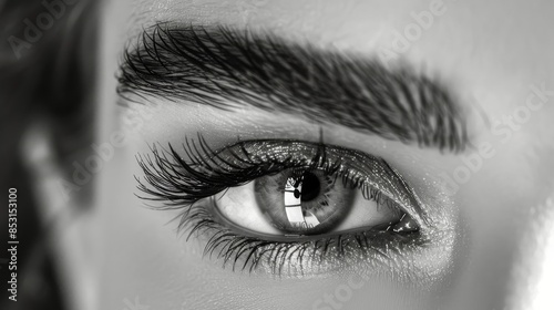 Close Up of Persons Eye With Long Lashes