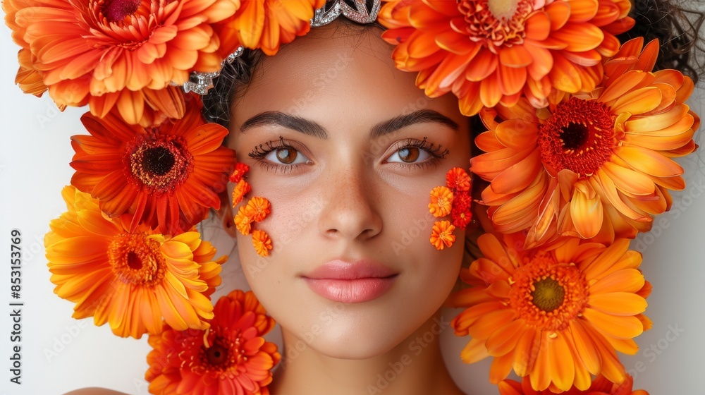Woman Wearing Flower Crown Woman Wearing Flower Crown