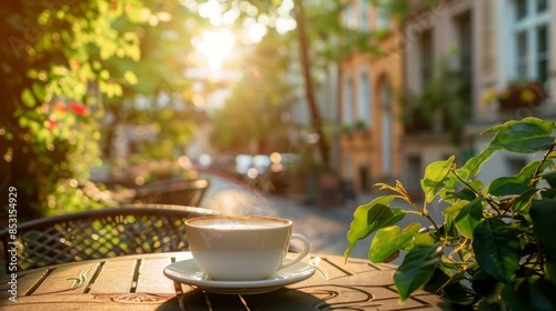 Cup of Coffee on Wooden Table
