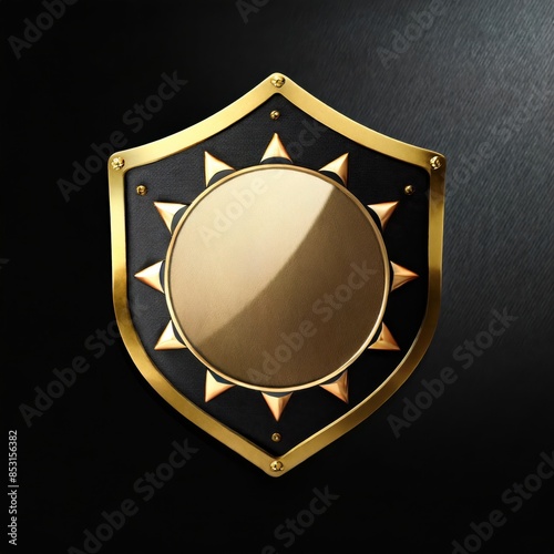 golden shield with ribbon