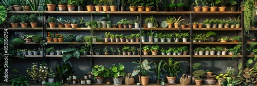  interior shelf wall of magic exotic plant store, 