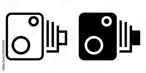 ofvs619 OutlineFilledVectorSign ofvs - traffic enforcement cameras vector icon . average speed check sign . isolated transparent . outline and filled version . AI 10 / EPS 10 / PNG . g11962