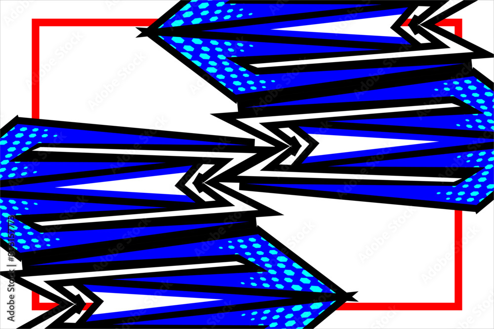 Obraz premium Abstract vector design wrap racing with a unique line pattern and a combination of bright colors suitable for your car wrap design