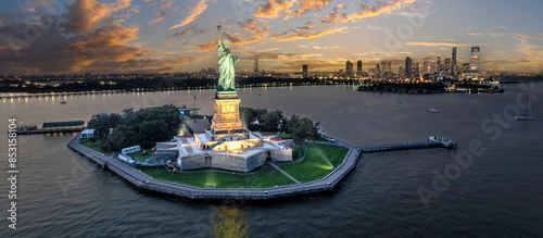 Statue of Liberty at sunset