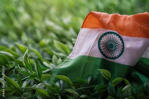 Indian Flag Depiction on Distressed Textured Surface