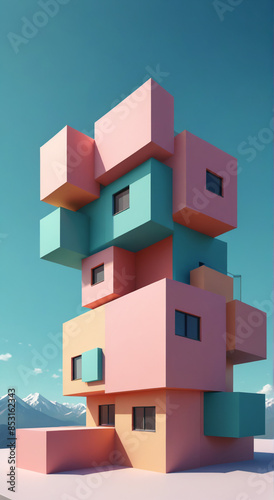 building with colorful windows