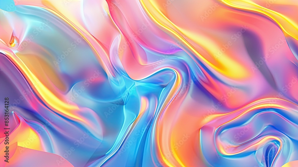 Obraz premium glossy gradient wave background with 3d design.