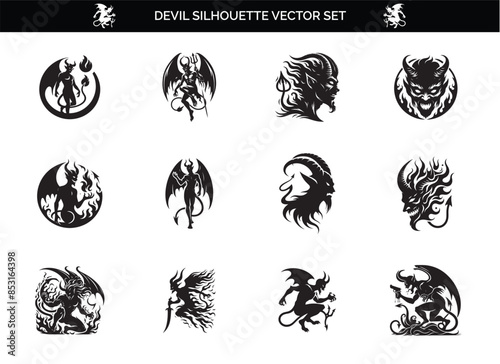Tableau sur toile Devil Silhouette Vector Illustration
