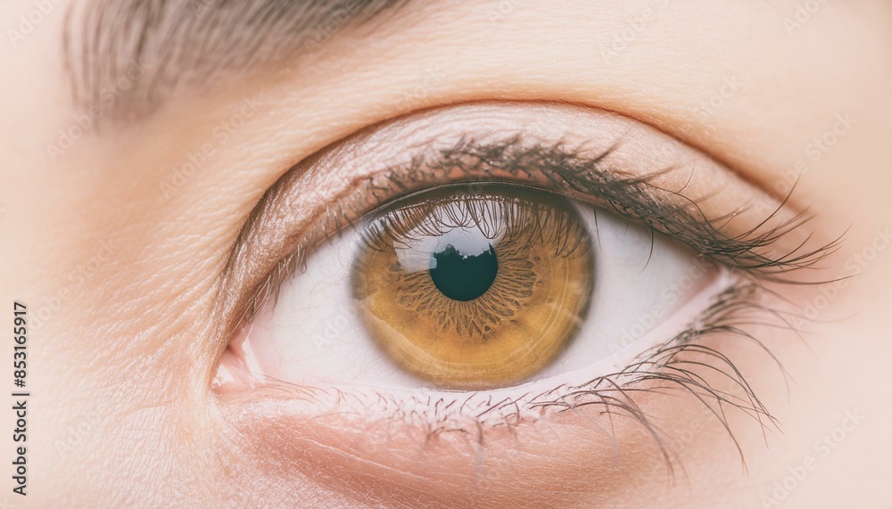Fototapeta premium close up of a hazel human female left eyeball
