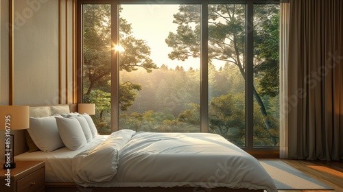 Bed Sitting Next to Window in Bedroom