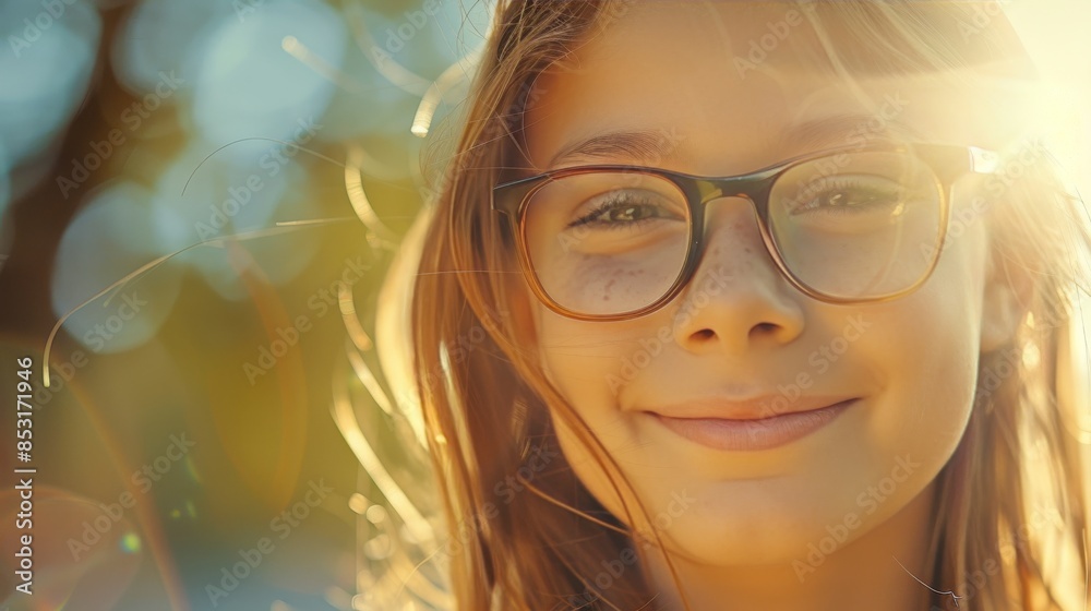 Close-up to happines young girl in summer atmosphere Close-up to happines young girl in summer atmosphere