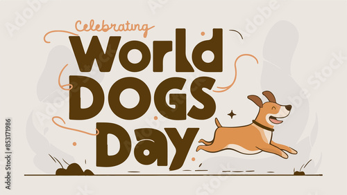 World dogs' day modern abstract poster