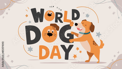 World dogs' day modern abstract poster © haneen
