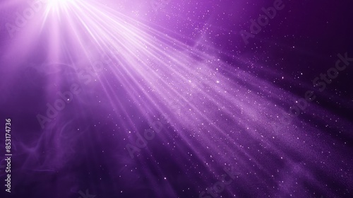 A purple light beam shines down from the top left corner of an empty background, creating a bright and dazzling effect