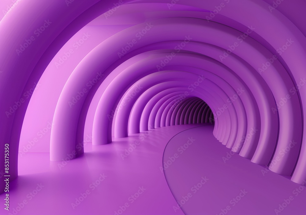 3d render, purple curved tunnel background 3d render, purple curved tunnel background