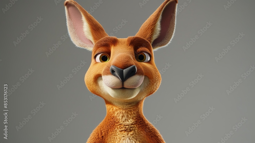 Fototapeta premium 3D cartoon kangaroo.