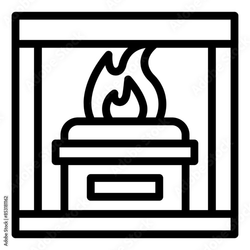 Cremation funeral coffin icon
