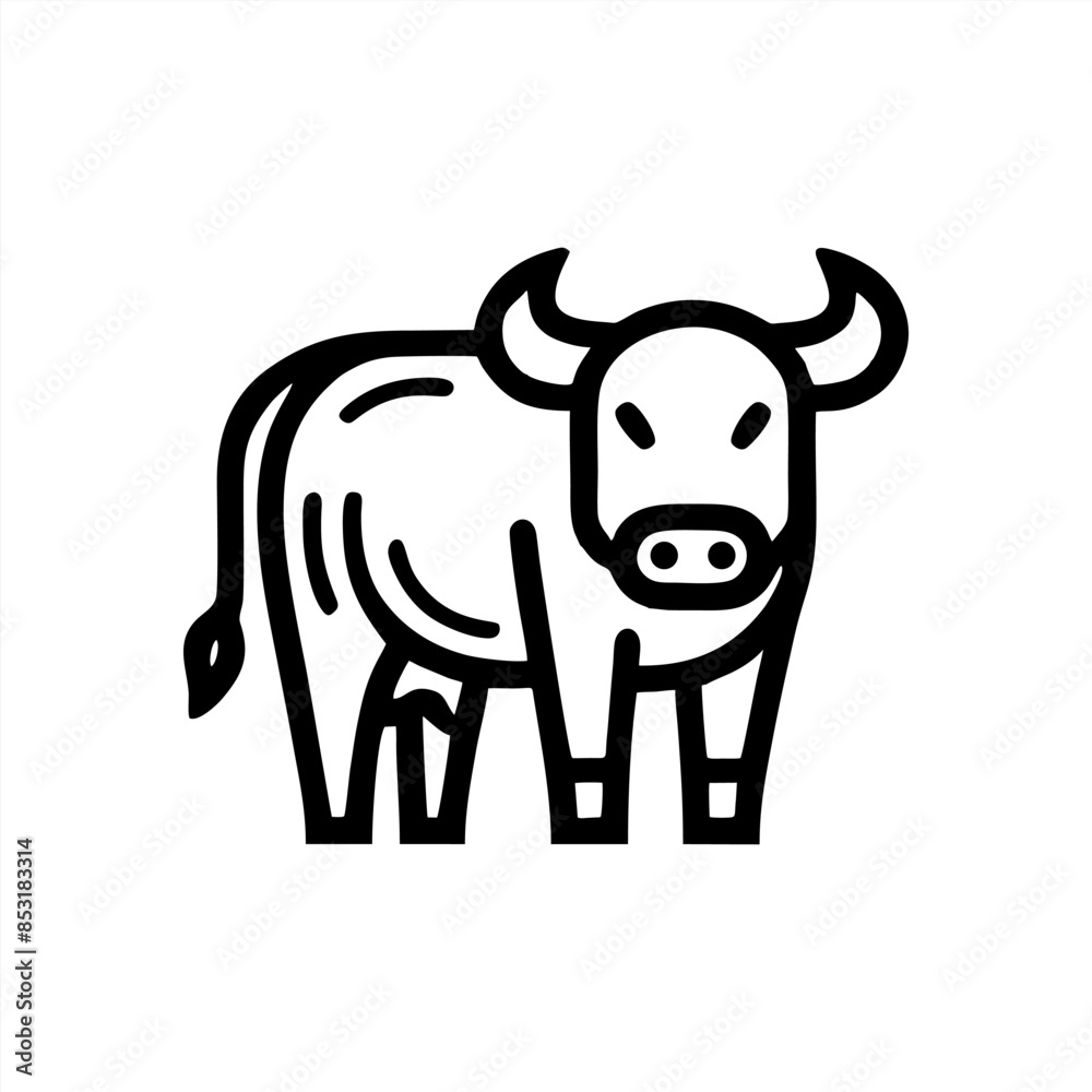 Simple cow and bull Vector with Minimalist and modern design Simple cow and bull Vector with Minimalist and modern design