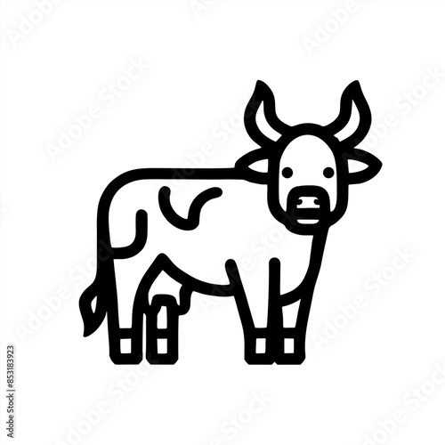 Simple cow and bull Vector with Minimalist and modern design