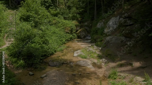 Wolfsschlucht hiking path with waterfall in Upper Austria photo