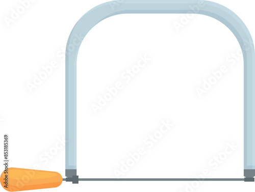 Coping saw with wooden handle for cutting materials, isolated on white background