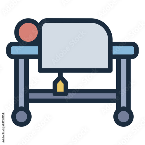 Corpse on bed icon photo
