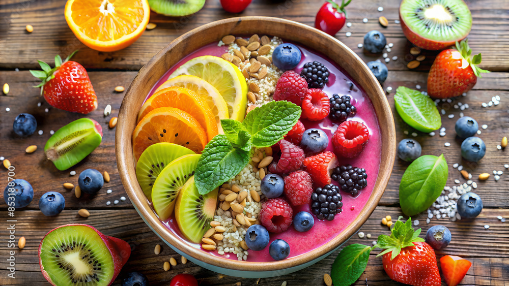 bowl of fruits, colorful, AI generated bowl of fruits, colorful, AI generated