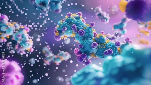 An animation of the glycan code showcasing the diversity of potential glycosylation patterns and their impact on protein function. photo