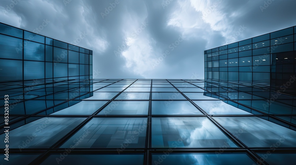 Wide angle view of high rise buildings against the sky, symbolizing corporate growth and business success. Wide angle view of high rise buildings against the sky, symbolizing corporate growth and business success.