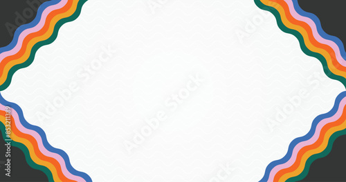 Abstract Background with wavy Rainbow Stripes, Colorful Banner Template