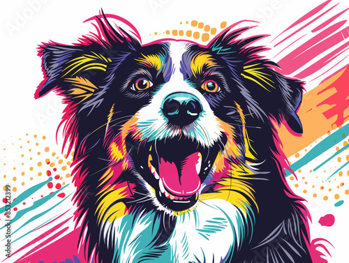 Australian shepherd dog. Vector illustration of Australian shepherd dog.