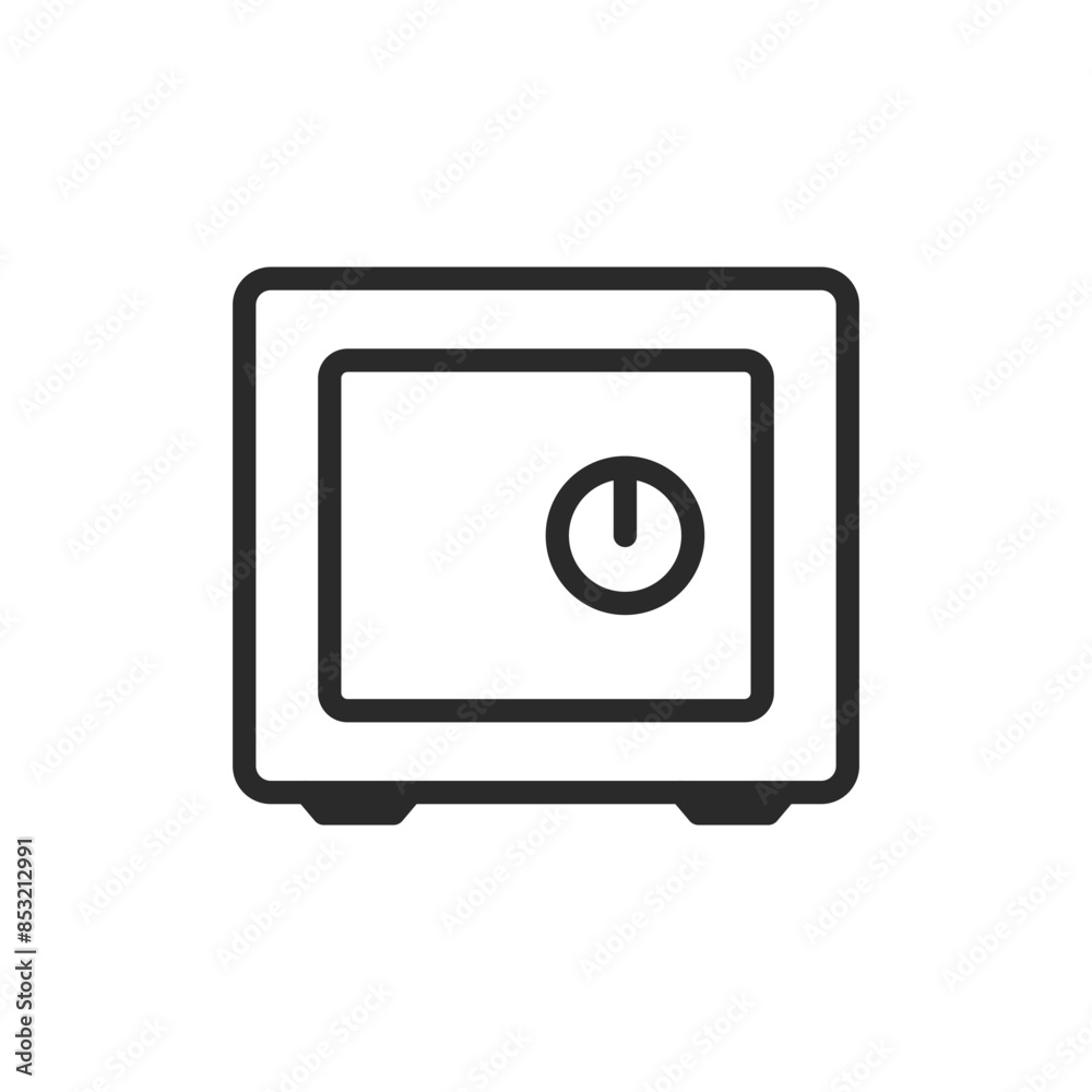 Safe, linear style icon. Secure safe for storing valuables. Editable stroke width. Safe, linear style icon. Secure safe for storing valuables. Editable stroke width.